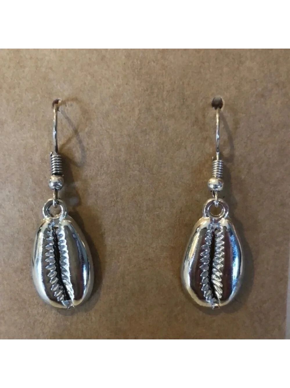 Silver Shell Drop Earrings, New
